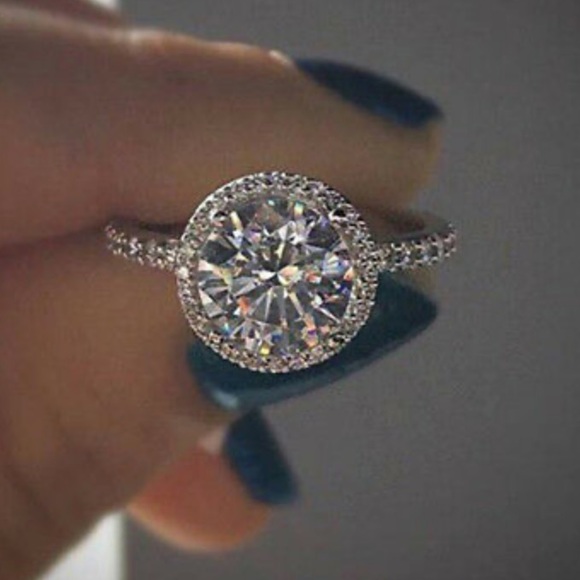 NEW 925 Sterling silver diamond stone ring - Picture 2 of 6